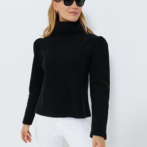NWT Dudley Stephens Black Palmer Puff Sleeve Turtleneck SMALL